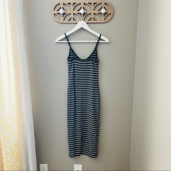 Wild Fable Striped Form Fitting Long Dress Green Sz XS - Picture 6 of 10